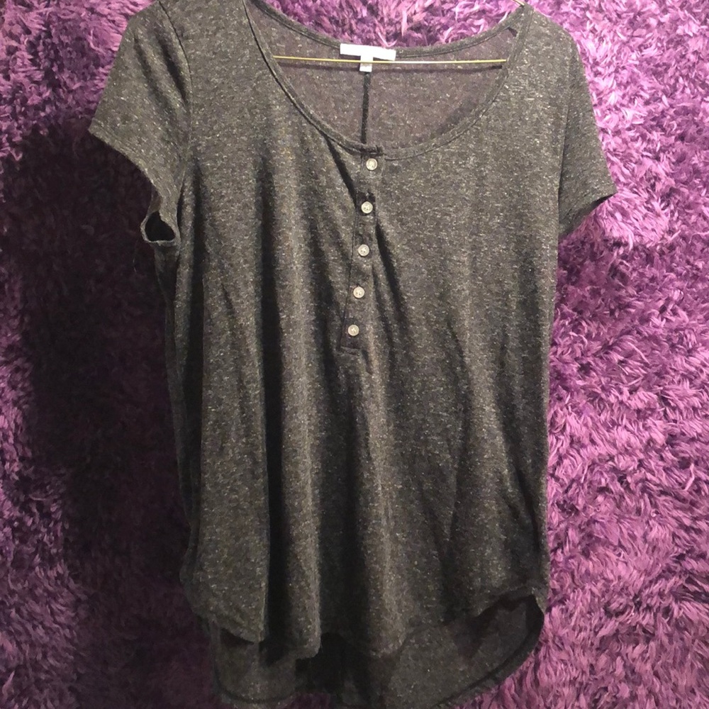 Charlotte Russe: Gray Button Shirt